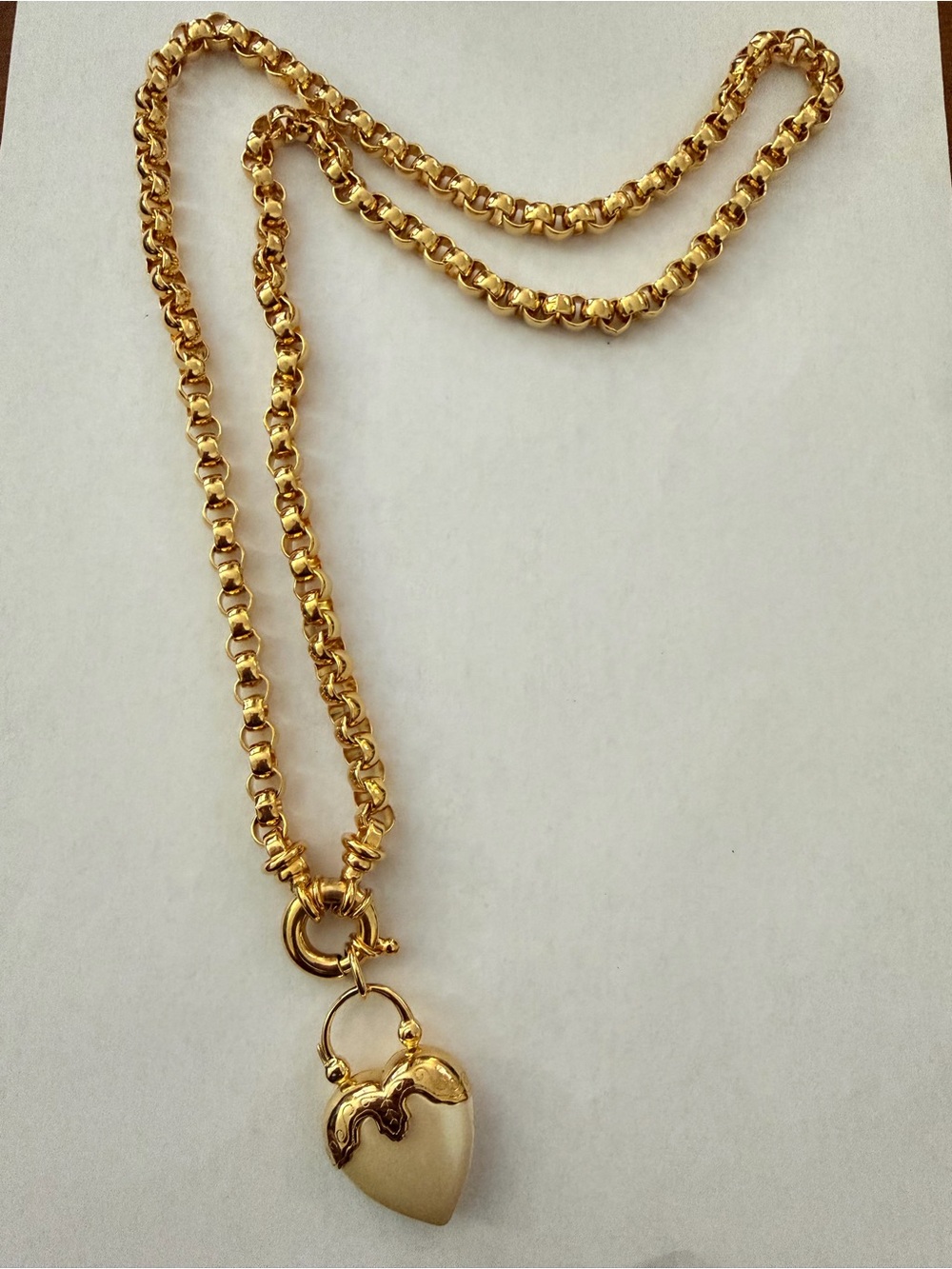Joan Rivers Gold Heart Padlock Necklace